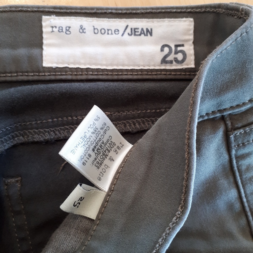 Rag & Bone Lariat Army Green Zipper Jeans - Picture 7 of 8